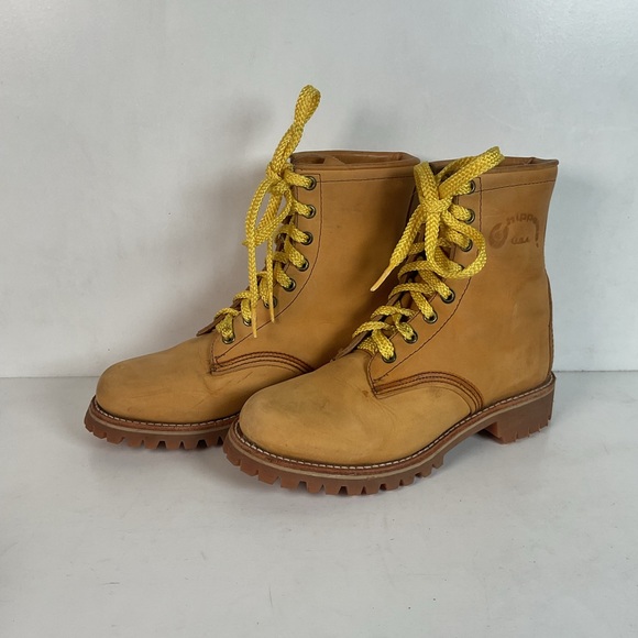 Vintage Chippewa Women's Nubuck Hiking Boots C USA Old Black